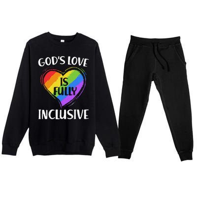 GodS Love Is Fully Inclusive Christian Pride Lgbt Premium Crewneck Sweatsuit Set