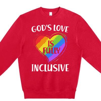 GodS Love Is Fully Inclusive Christian Pride Lgbt Premium Crewneck Sweatshirt