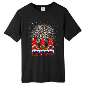 Gnome Let It Snow Christmas Lights Hanukkah Holiday Presents Gift Tall Fusion ChromaSoft Performance T-Shirt