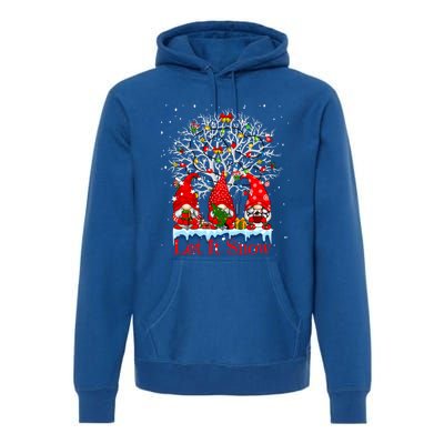 Gnome Let It Snow Christmas Lights Hanukkah Holiday Presents Gift Premium Hoodie