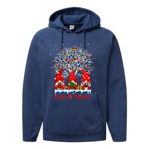 Gnome Let It Snow Christmas Lights Hanukkah Holiday Presents Gift Performance Fleece Hoodie