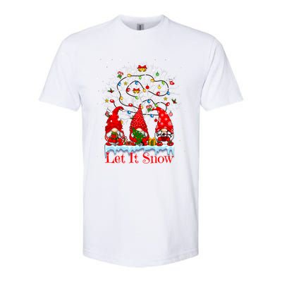 Gnome Let It Snow Christmas Lights Hanukkah Holiday Presents Gift Softstyle CVC T-Shirt