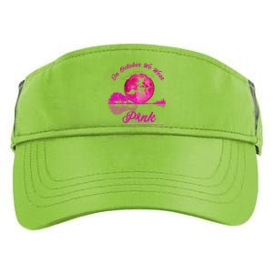 Guitar Lake In October We Wear Pink Breast Cancer Halloween Adult Drive Performance Visor