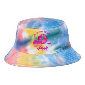 Guitar Lake In October We Wear Pink Breast Cancer Halloween Tie Dye Newport Bucket Hat