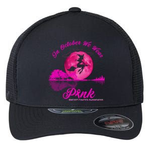 Guitar Lake In October We Wear Pink Breast Cancer Halloween Flexfit Unipanel Trucker Cap