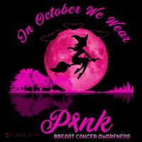 Guitar Lake In October We Wear Pink Breast Cancer Halloween T-Shirt