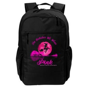 Guitar Lake In October We Wear Pink Breast Cancer Halloween Daily Commute Backpack