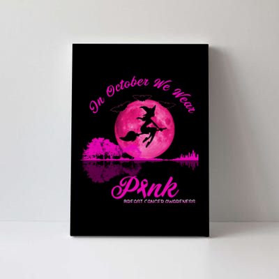 Guitar Lake In October We Wear Pink Breast Cancer Halloween Canvas