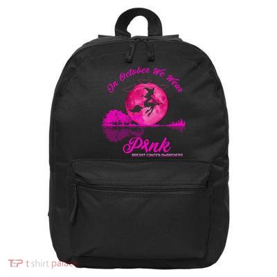 Guitar Lake In October We Wear Pink Breast Cancer Halloween 16 in Basic Backpack