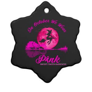 Guitar Lake In October We Wear Pink Breast Cancer Halloween Ceramic Star Ornament