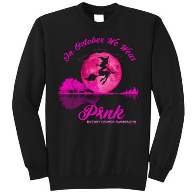 Guitar Lake In October We Wear Pink Breast Cancer Halloween Tall Sweatshirt