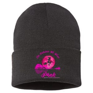 Guitar Lake In October We Wear Pink Breast Cancer Halloween Sustainable Knit Beanie