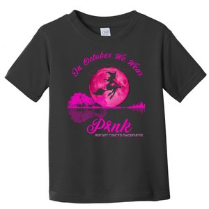 Guitar Lake In October We Wear Pink Breast Cancer Halloween Toddler T-Shirt