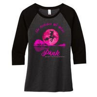 Guitar Lake In October We Wear Pink Breast Cancer Halloween Women's Tri-Blend 3/4-Sleeve Raglan Shirt