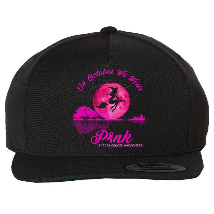 Guitar Lake In October We Wear Pink Breast Cancer Halloween Wool Snapback Cap