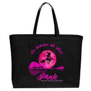 Guitar Lake In October We Wear Pink Breast Cancer Halloween Cotton Canvas Jumbo Tote