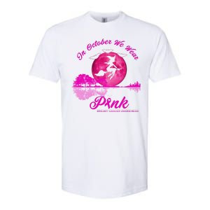 Guitar Lake In October We Wear Pink Breast Cancer Halloween Softstyle CVC T-Shirt