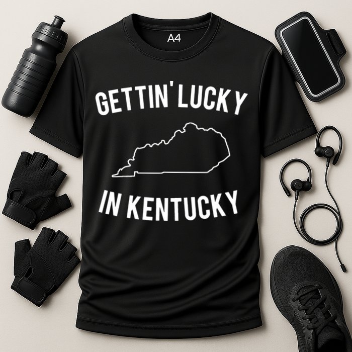 Gettin Lucky In Kentucky Cooling Performance Crew T-Shirt