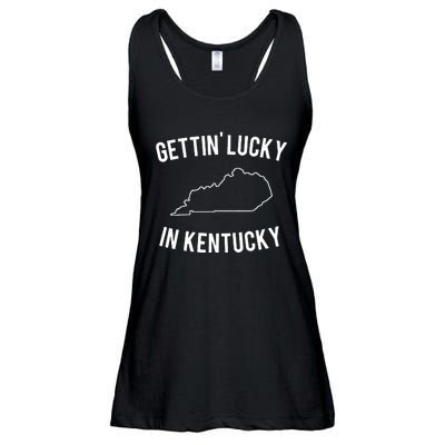 Gettin Lucky In Kentucky Ladies Essential Flowy Tank