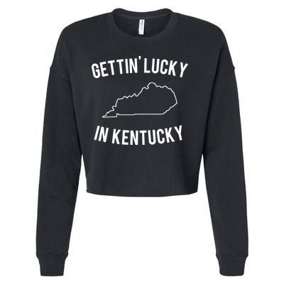 Gettin Lucky In Kentucky Cropped Pullover Crew