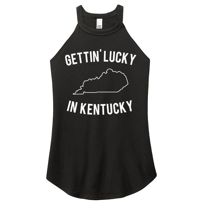 Gettin Lucky In Kentucky Women's Perfect Tri Rocker Tank