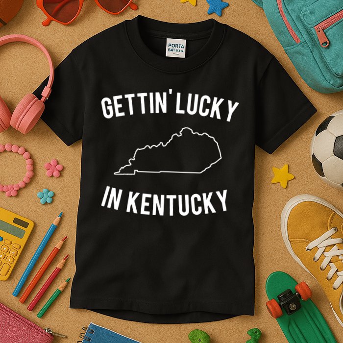 Gettin Lucky In Kentucky Kids T-Shirt