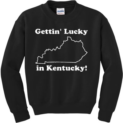 Gettin Lucky In Kentucky Kids Sweatshirt