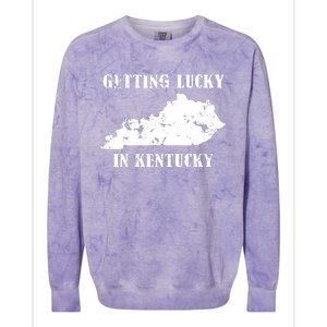 Getting Lucky In Kentucky Distressed Kentucky Colorblast Crewneck Sweatshirt