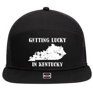 Getting Lucky In Kentucky Distressed Kentucky 7 Panel Mesh Trucker Snapback Hat