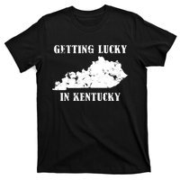 Getting Lucky In Kentucky Distressed Kentucky T-Shirt