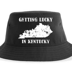 Getting Lucky In Kentucky Distressed Kentucky Sustainable Bucket Hat