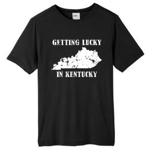 Getting Lucky In Kentucky Distressed Kentucky Tall Fusion ChromaSoft Performance T-Shirt