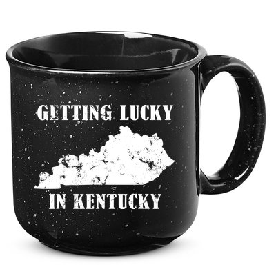 Getting Lucky In Kentucky Distressed Kentucky 15oz Campfire Ceramic Mug
