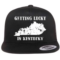 Getting Lucky In Kentucky Distressed Kentucky Flat Bill Trucker Hat