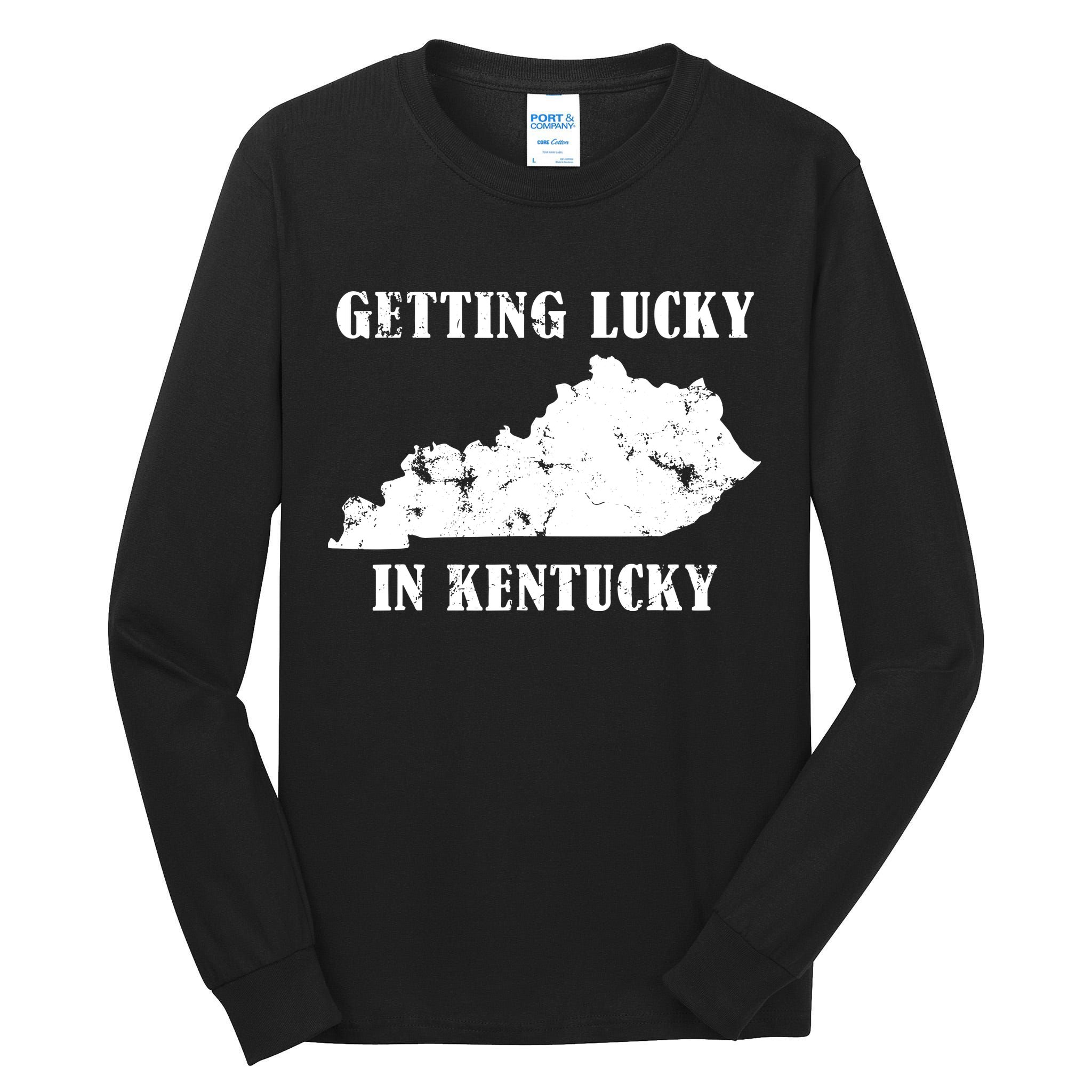 Getting Lucky In Kentucky Distressed Kentucky Tall Long Sleeve T-Shirt