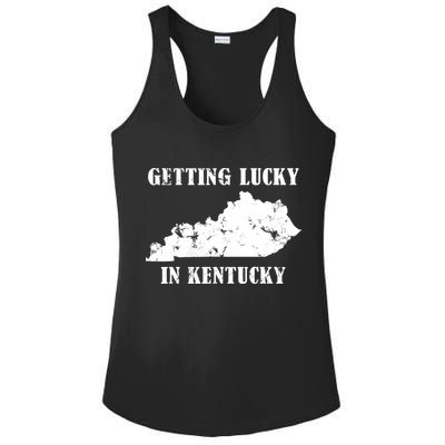 Getting Lucky In Kentucky Distressed Kentucky Ladies PosiCharge Competitor Racerback Tank