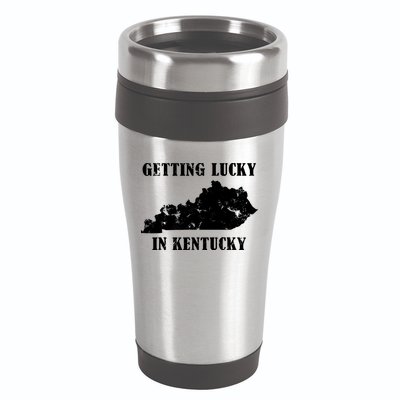 Getting Lucky In Kentucky Distressed Kentucky 16oz Travel Tumbler