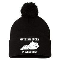 Getting Lucky In Kentucky Distressed Kentucky Pom Pom 12in Knit Beanie