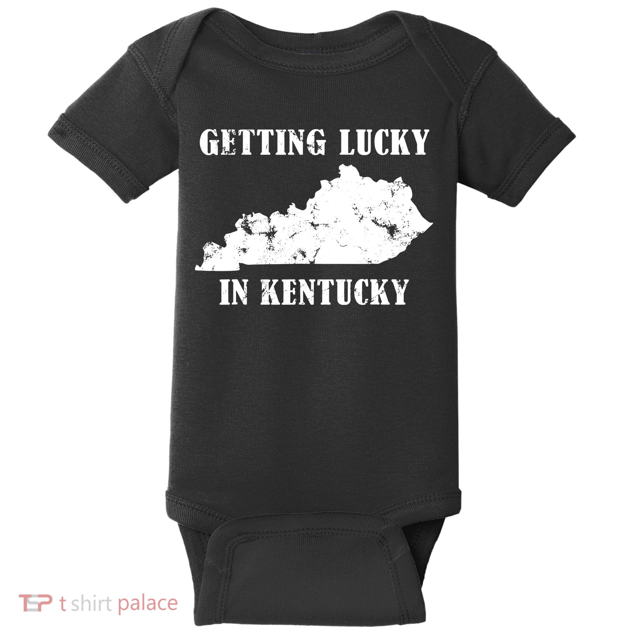 Getting Lucky In Kentucky Distressed Kentucky Baby Bodysuit
