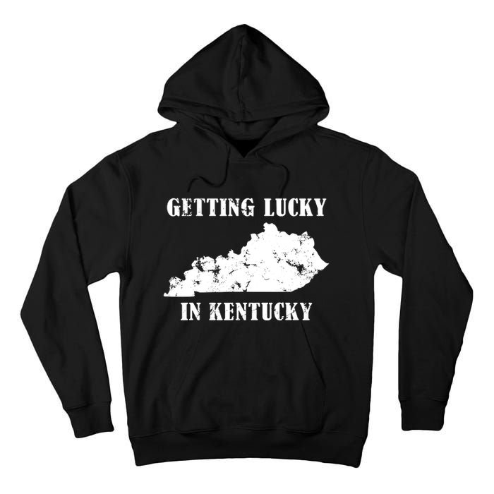 Getting Lucky In Kentucky Distressed Kentucky Tall Hoodie