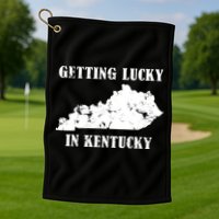 Getting Lucky In Kentucky Distressed Kentucky Golf Towel