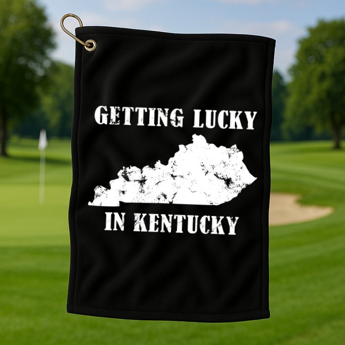 Getting Lucky In Kentucky Distressed Kentucky Golf Towel