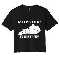 Getting Lucky In Kentucky Distressed Kentucky Women's Crop Top Tee