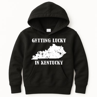 Getting Lucky In Kentucky Distressed Kentucky Kids Hoodie