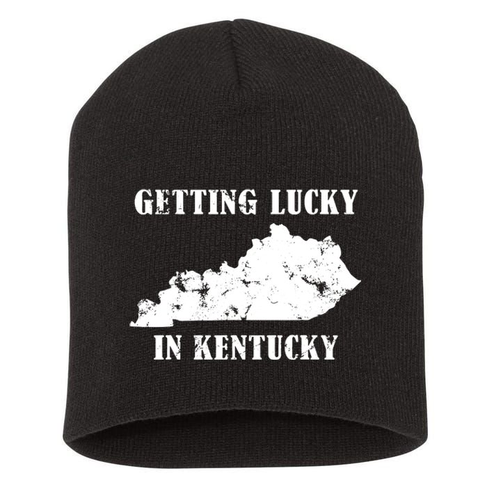 Getting Lucky In Kentucky Distressed Kentucky Short Acrylic Beanie