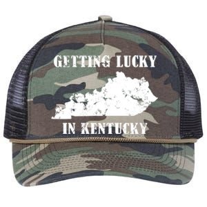 Getting Lucky In Kentucky Distressed Kentucky Retro Rope Trucker Hat Cap