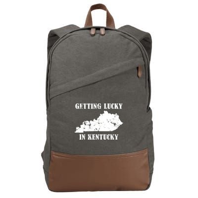 Getting Lucky In Kentucky Distressed Kentucky Cotton Canvas Backpack