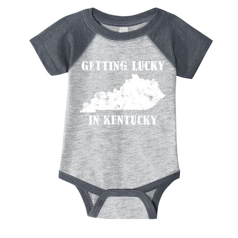 Getting Lucky In Kentucky Distressed Kentucky Infant Baby Jersey Bodysuit