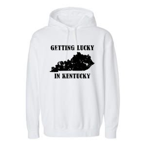 Getting Lucky In Kentucky Distressed Kentucky Garment-Dyed Fleece Hoodie