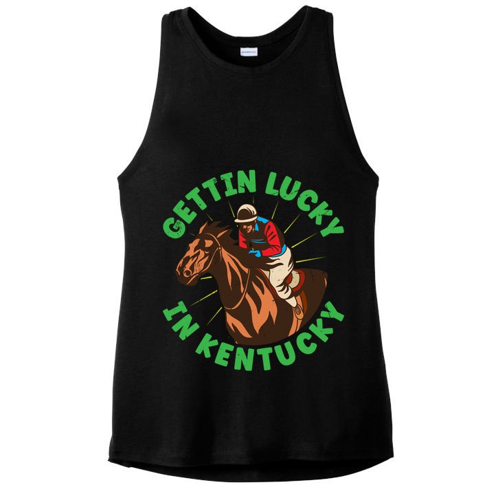 Getting Lucky In Kentucky Horse Racing Vintage Derby Gift Ladies PosiCharge Tri-Blend Wicking Tank